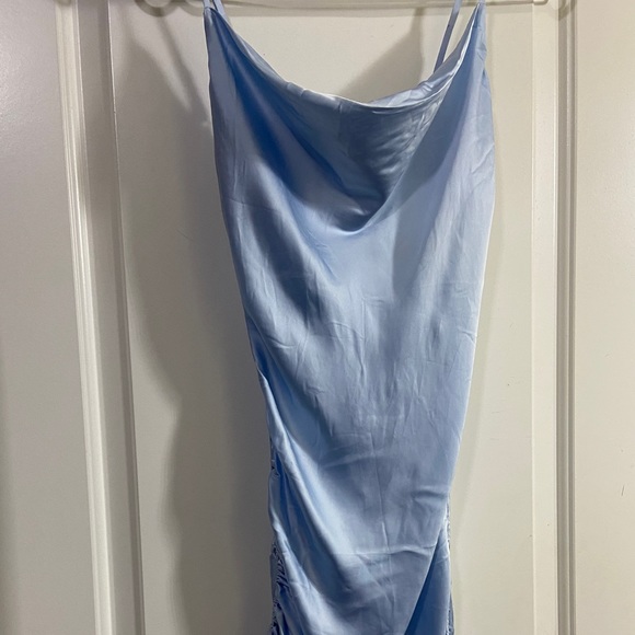 NWT Aritzia Wilfred only ruched slip dress Aura Blue XXS - Picture 3 of 3